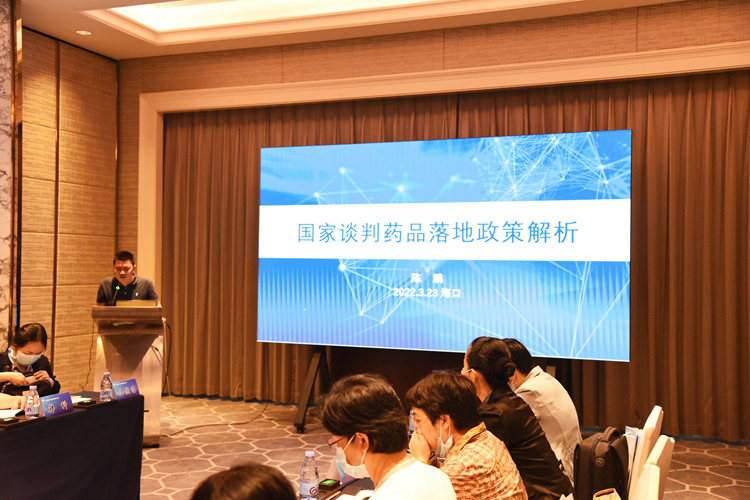 海南省医疗保障局医药服务处四级调研员陈鹏作政策解析.JPG